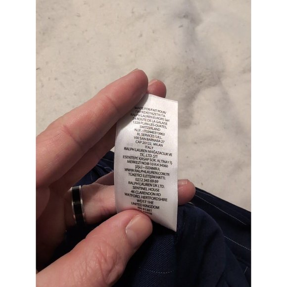 Lauren Ralph Lauren Petite Blue Striped Wool Crepe Ankle Dress Pants Size 2P NWT - Picture 7 of 10